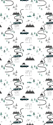 Estores de rolo interiores para janela Padrão de trilha na floresta e na montanha