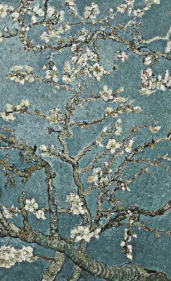 Estores de rolo interiores para janela Galhos sobre um fundo azul
