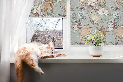 Estores de rolo interiores Corças, pássaros e coelhos