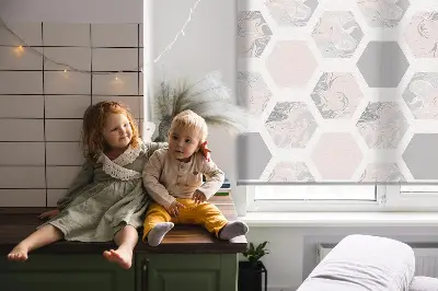 Estores de rolo interiores para janela Hexágonos