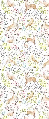 Estores de rolo interiores para janela Corças, pássaros e coelhos