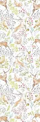 Estores de rolo interiores para janela Corças, pássaros e coelhos