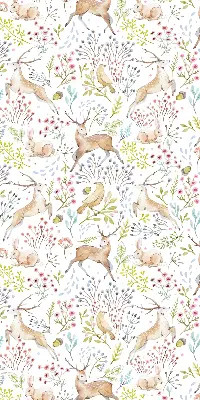 Estores de rolo interiores para janela Corças, pássaros e coelhos