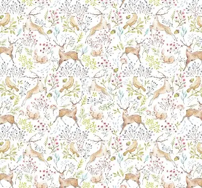 Estores de rolo interiores para janela Corças, pássaros e coelhos