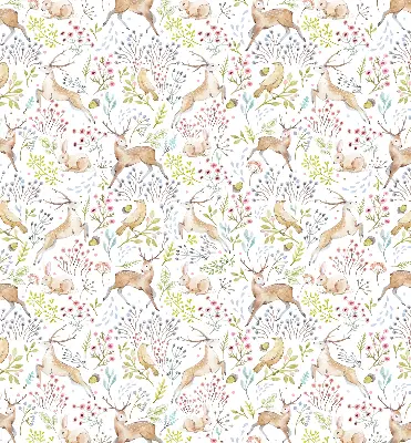 Estores de rolo interiores para janela Corças, pássaros e coelhos