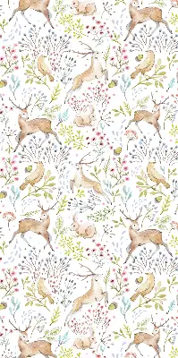 Estores de rolo interiores para janela Corças, pássaros e coelhos