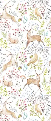 Estores de rolo interiores para janela Corças, pássaros e coelhos