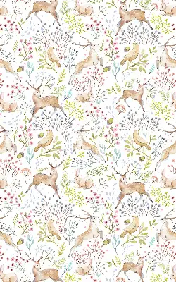Estores de rolo interiores para janela Corças, pássaros e coelhos