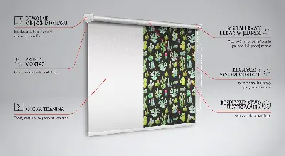 Estores de rolo para porta de varanda Cactos