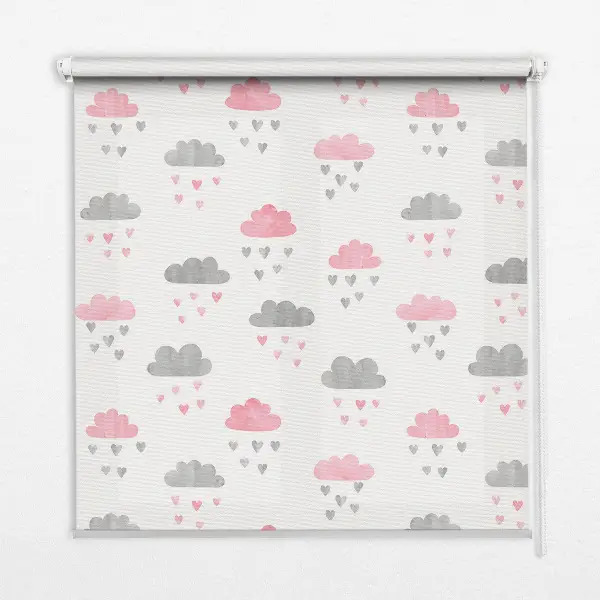 Estores de rolo interiores para janela Nuvens rosa e cinza