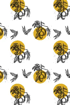 Estores de rolo interiores Frutas e círculos amarelos