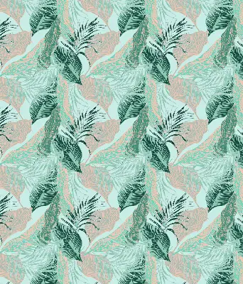 Estores de rolo para porta de varanda Folhas tropicais
