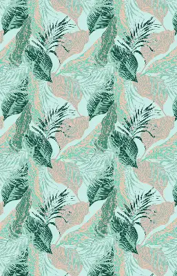 Estores de rolo para porta de varanda Folhas tropicais