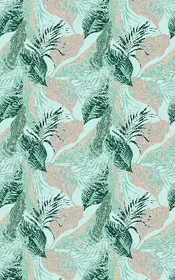 Estores de rolo para porta de varanda Folhas tropicais