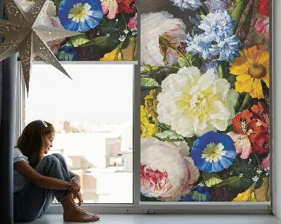 Estores de rolo para janela Um buquê de flores
