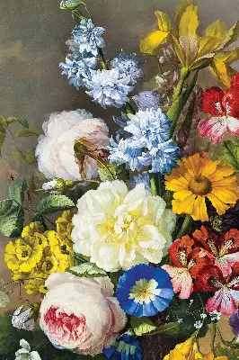 Estores de rolo para janela Um buquê de flores