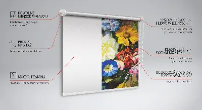 Estores de rolo para janela Um buquê de flores