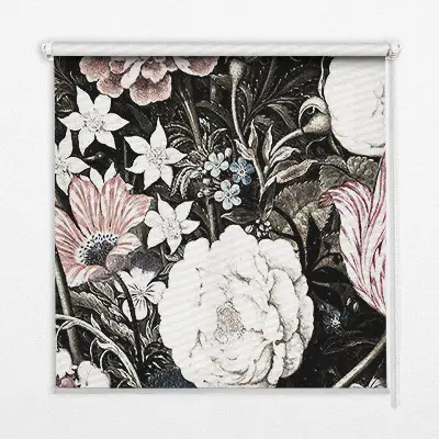 Estores de rolo interiores Um buquê de flores
