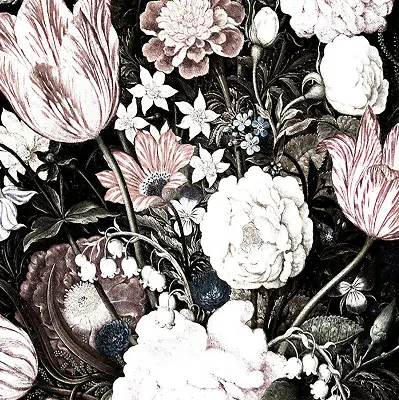 Estores de rolo interiores Um buquê de flores
