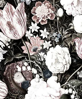 Estores de rolo interiores Um buquê de flores
