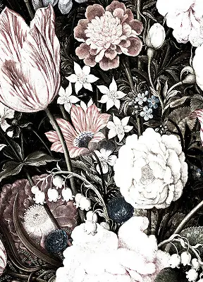Estores de rolo interiores Um buquê de flores