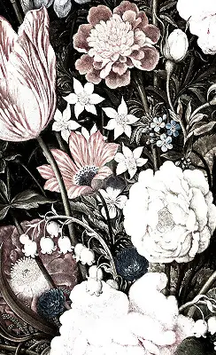 Estores de rolo interiores Um buquê de flores