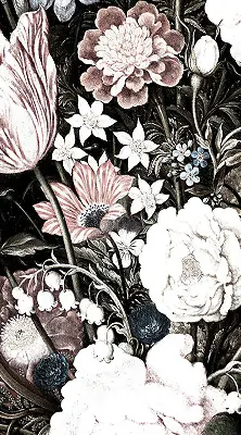 Estores de rolo interiores Um buquê de flores