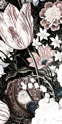 Estores de rolo interiores Um buquê de flores