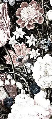 Estores de rolo interiores Um buquê de flores
