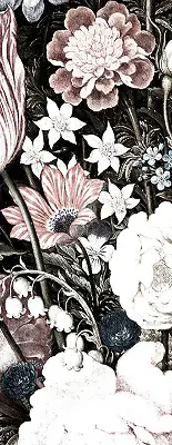Estores de rolo interiores Um buquê de flores