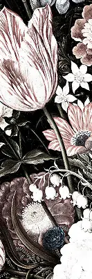 Estores de rolo interiores Um buquê de flores