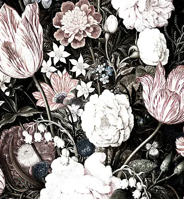 Estores de rolo interiores Um buquê de flores