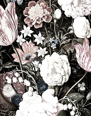 Estores de rolo interiores Um buquê de flores