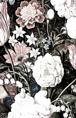 Estores de rolo interiores Um buquê de flores