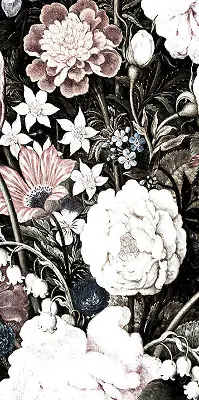 Estores de rolo interiores Um buquê de flores