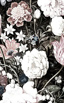 Estores de rolo interiores Um buquê de flores