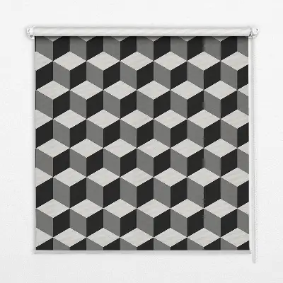 Estores de rolo interiores para janela cubos 3D