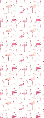 Estores de rolo interiores para janela Flamingos e suas penas