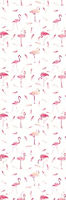 Estores de rolo interiores para janela Flamingos e suas penas