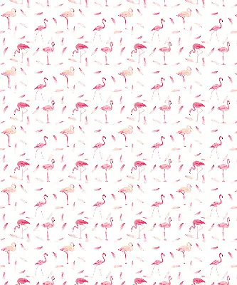 Estores de rolo interiores para janela Flamingos e suas penas