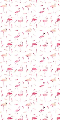 Estores de rolo interiores para janela Flamingos e suas penas