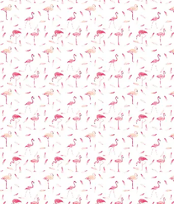 Estores de rolo interiores para janela Flamingos e suas penas