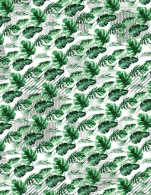 Estores de rolo para porta de varanda Folhas tropicais