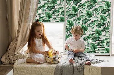 Estores de rolo para porta de varanda Folhas tropicais