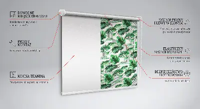 Estores de rolo para porta de varanda Folhas tropicais