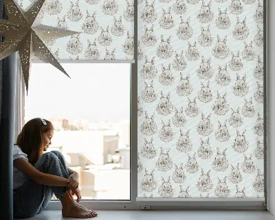 Estores de rolo interiores para janela Coelhos