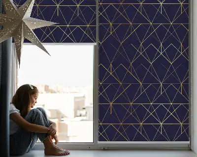 Estores de rolo interiores para janela Linhas amarelas conectadas em triângulos