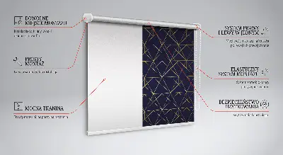 Estores de rolo interiores para janela Linhas amarelas conectadas em triângulos
