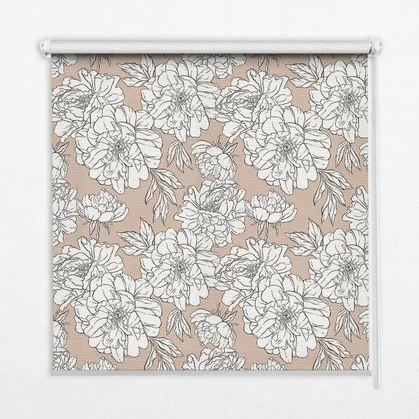 Estores de rolo para janela flores desenhadas