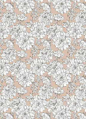 Estores de rolo para janela flores desenhadas